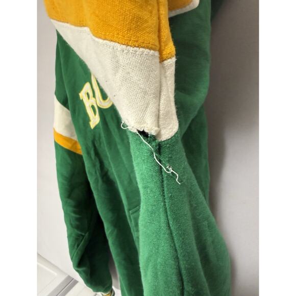 Vintage Boston Green Yellow Full Zip Hoodie Men’s XL Retro Varsity Jacket - Picture 6 of 11